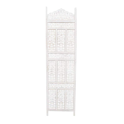 The Urban Port HomeRoots Antique 4 Panel Handcrafted Wooden Room Partitions, White (UPT-148945) - WoodArtSupply