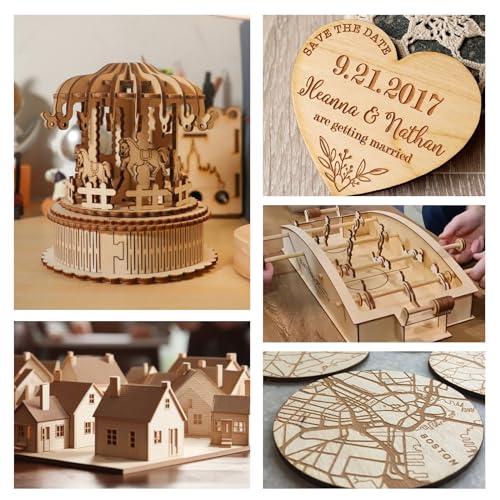 VKIZA 54 Packs Basswood Sheets 12"x12"x1/8", 3mm Basswood for Laser Cutting and Engraving, Thin Plywood Board Unfinished Wood for Crafts, DIY Ornaments and Architectural Model, Wood Burning. VKIZA