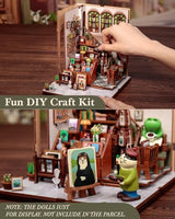 CUTEBEE Book Nook Kit - DIY Miniature House Dollhouse Kit for Adults, Booknook Library Bookstore Tiny House Bookshelf Decor 3D Wooden Puzzle, Gifts for Family and Friends (Gallery Bookstore)