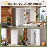 DEVAISE Garage Storage Cabinet, Metal Storage Cabinet, Lockable Steel File Cabinet, White for Home, Office, Garage, Shool, Gym DEVAISE