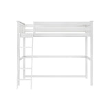 Max & Lily High Loft Bed, Twin Bed Frame for Kids, White Max & Lily