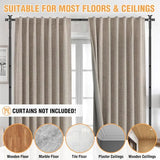 AKTOP Room Divider Curtain Rod, No Drilling Privacy Room Separator for Space Partition, 4-10.5ft(H) 29-73”(W) Adjustable Heavy Duty Floor to Ceiling Wall Divider Tension Rod for Room Separation, Black AKTOP