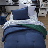 Nautica - Full Bonus Bed Set, Reversible & Ultra-Soft Brushed Comforter with Lightweight Feel, 7 Piece Bedding with Matching Bed Sheets, Pillowcases, & Tote Bag (Captain's Blue/Green) Nautica