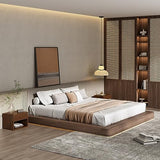 JAXPETY Nightstands Set of 2, Night Stand with Drawer, Floating Nightstand with Open Storage Shelf, Wall Mounted Wood Bedside Tables, End Table, Side Table, for Bedroom, Brown Walnut JAXPETY