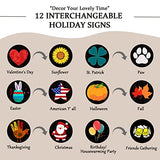 LOTKEY Interchangeable Welcome Sign for Front Porch Standing LOTKEY