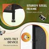 WLIVE Fabric Dresser for Bedroom with Open Shelves, Tall Dresser with 8 Drawers, Storage Tower with Fabric Bins, Chest of Drawers for Closet, Hallway, Rustic Brown Wood Grain Print WLIVE