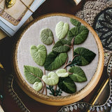 FONNUY Green Plants Embroidery Kit, Cross Stitch Kits for Beginners, Handmade Crafts with Printed Patterns for Beginner Adults, Easy to Follow Color Thread Needlework, 8'' Hoop (Luxuriant)