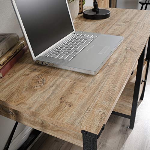 Sauder Steel River Desk, L: 47.48" x W: 23.47" x H: 29.53", Milled Mesquite finish - WoodArtSupply