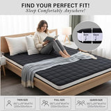 Tiita Japanese Floor Mattress, 4” Thicken Futon Mattress with Storage Bag and 2 Straps，Queen Size Sleeping Tatami Mat for Adults，Black Tiita