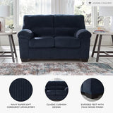 Signature Design by Ashley SimpleJoy Contemporary Loveseat for Living Room, Blue Signature Design by Ashley