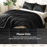 Litanika Black Twin/Twin XL Comforter Set, 2 Pieces Lightweight Solid Bedding Comforter Set, All Season Fluffy Bed Set (66x90In Comforter & 1 Pillowcase) Litanika