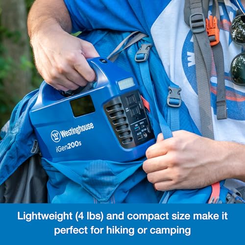 Westinghouse 194Wh 300 Peak Watt Portable Power Station & Solar Generator, Modified Sine Wave AC Outlet, Backup Lithium Battery for Camping, Home, Travel, Indoor/Outdoor Use (Solar Panel Not Included) Westinghouse