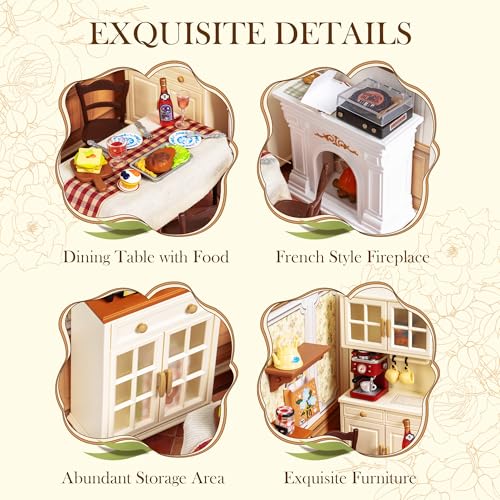 Rolife Super Creator-DIY Plastic Miniature House for Adults, Mini Blocks Model Kit Building Set for Teens 8-12, DIY Crafts/Hobbies/Building Blocks Toys for Teens&Adults (Warm Dining Room)