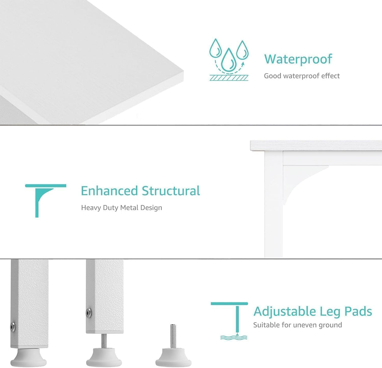 Lufeiya White Computer Desk with Fabric File Drawers Cabinet, 55 Inch Desks with Storage Filing Cabinet for Home Office, Modern Writing Table PC Desks for Bedroom, White Lufeiya