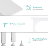 Lufeiya White Computer Desk with Fabric File Drawers Cabinet, 55 Inch Desks with Storage Filing Cabinet for Home Office, Modern Writing Table PC Desks for Bedroom, White Lufeiya