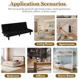 Anwick 3-in-1 Futon Sofa Bed, 66" Velvet Love Seat Sleeper Bed with Adjustable Backrest, Multifunctional Reclining Couch Sofas for Small Spaces, Living Room, Office, Guest Room (Black) Anwick
