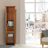 Teamson Home Avery Wooden Bathroom Linen Tower Cabinet with 1 Drawer 3 Adjustable Interior Shelves and 6 Storage Spaces, Oiled Oak Teamson Home