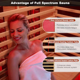 MEISSALIVVE Full Spectrum Sauna for Home, 2-3 Person Infrared Sauna with 7-Color Light Therapy & Bluetooth Speakers, Indoor Dry Heat Sauna with Red Light, Personal Luxury Spa for Home & Gym MEISSALIVVE