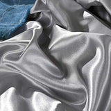 Erosebridal Hotel Grey Duvet Cover Twin/Single Silk Like Satin Bedding Set Summer Reversible Quilt Comforter Cover Honeymoon Sexy Luxury Soft Lightweight Brushed Bedspreads for Farmhouse Room Decor Erosebridal