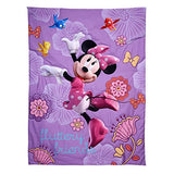 Disney 4 Piece Minnie's Fluttery Friends Toddler Bedding Set, Lavender Disney