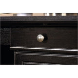 BOWERY HILL L-Shape Home Office Executive Desk with Large Drawers, Letter Size Hanging File Drawer and CPU Tower in Wind Oak Finish BOWERY HILL