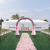 KEPOOMAN 10' x 30' Outdoor Gazebo Canopy Waterproof Party Tent Wedding Canopy with 5 Removable Sidewalls & Brighter Church Windows KEPOOMAN