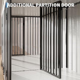 79‘’ Double Dog Crate Furniture, XL Dog Kennel Indoor, Heavy Duty Double Dog Crates for Medium/Large Dogs, Dog Kennel Furniture Indoor As TV Stand, Rustic White IDEALHOUSE