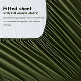 Homiest Extra Deep Pocket Queen Size Sheets Set, 6 Pieces Soft Olive Green Sheets 18-24 Inch Deep Pocket Bed Sheets, Hotel Luxury 1800 Thread Count Microfiber Bed Set Fits Ultra Deep Mattress Homiest