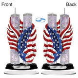 LIULIMI DIY 5d Diamond Painting Kits,Special Shaped Diamond Art Kit for Adults,Stand Up Acrylic Ornament Making kit,Double Sided Diamond dotz Painting,Gift（American Flag/Twin Towers） LIULIMI