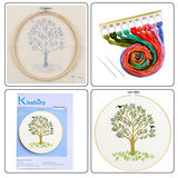 KISSBUTY Full Range of Embroidery Starter Kit with Pattern, Cross Stitch Kit Including Embroidery Fabricwith Plants Pattern, Bamboo Embroidery Hoop, Color Threads and Tools Kit (Cherry Tree)