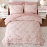 Wink Deer Twin Comforter Set with Sheets for Girls-5 Pieces Twin Bedding Sets with Pink Comforter, Sheets, Pillowcase & Sham for Kids (Pink Diamond, 66" X 86") Wink Deer