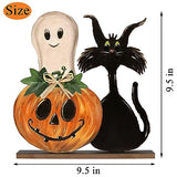 Halloween Decorations Indoor Halloween Wooden Signs Halloween Decor Pumpkin Ghost Decor Table Signs Halloween Tiered Tray Decor Rustic Farmhouse Home Living Room Decor OWUH