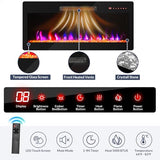 BELLEZE 66" TV Stand with 36" Electric Fireplace, Wood Console Table for TVs up to 75 Inches, Entertainment Center with Storage Cabinets for Living Room, Bedroom - Portman (Espresso Black) BELLEZE