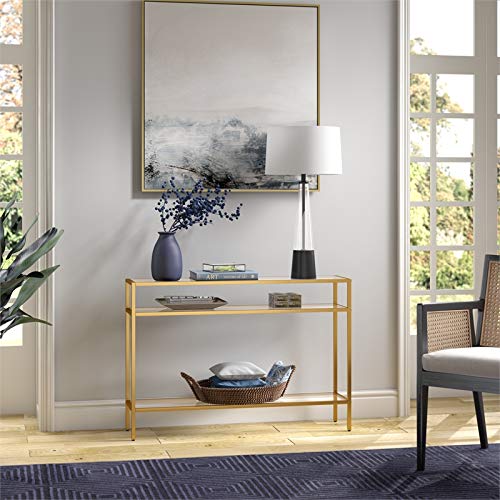 Siviline 42'' Wide Rectangular Console Table in Brass Henn&Hart