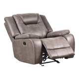Pemberly Row Traditional Microfiber Glider Recliner in Taupe Pemberly Row