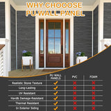 ROOMTEC 6-Packs Faux Stone Wall Covering Panels for Interior and Exterior Decor, PU Stone Veneer Exterior, Exterior Siding Panels for DIY Home Improvement Projects, 45.67" x 12.99" ROOMTEC