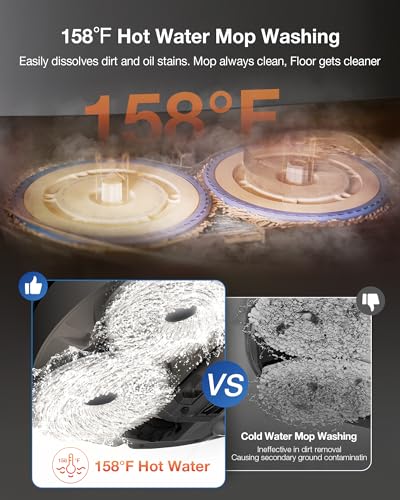 ECOVACS DEEBOT T30S AI Robot Vacuum and Mop, 11000Pa, TruEdge Adaptive Edge Mopping, ZeroTangle Technology, AI Instant Re-mop, Hot Water Mop Washing, Self-Emptying & Refilling, AI Obstacle Avoidance ECOVACS