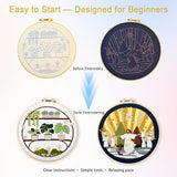 GooStryxen Green Plant Embroidery Kit for Adults, Needlepoint Kit for Beginners with Hoop, Threads & Tools, Botanical DIY Needlepoint for Home Decor