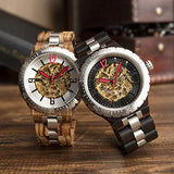 BOBO BIRD Brand Design Mens Wooden Automatic Mechanical Watches Multifunction Business Luxury Wood Watch for Men (Black) BOBO BIRD