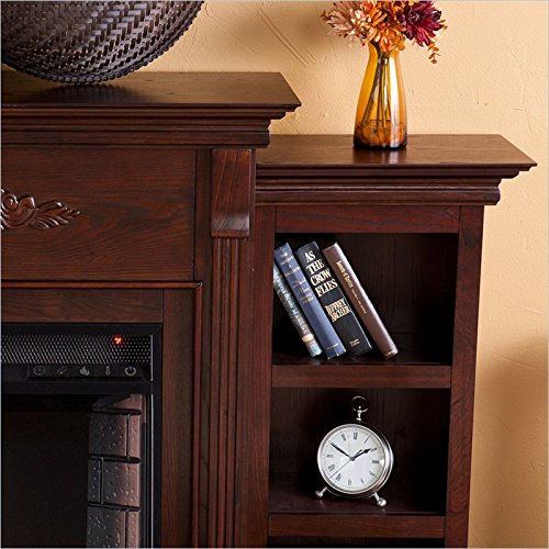 SEI Furniture Tennyson Electric Bookcases Fireplace, Espresso (FA8545BE) SEI Furniture