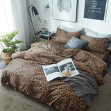Leopard Print Comforter Set King Soft Fluffy Animal Cheetah Printed Comforter Set 3 Pieces Brown Black Floral Bedding Farmhouse Leopard Pattern King Size Comforter with 2 Pillowcases for All Season LifeTB