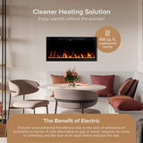 Modern Ember Aerus Slim 36 Inch Smart Linear Electric Fireplace | Recessed in-Wall or Wall-Mount | LED Multiple Flame Colors | Alexa/WiFi Enabled | 4.25” Profile | Remote Included Modern Ember