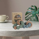 Silicone Baby Teether, Food Grade Silicone & Beech Baby Teething Toy, BPA Free (Sage) TOPGOMES