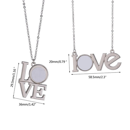 Stebcece Love Heart Pendant Necklace Sublimation Blanks Photo Necklace Hot Transfer Printing Couple Jewelry Party Favor Crafts