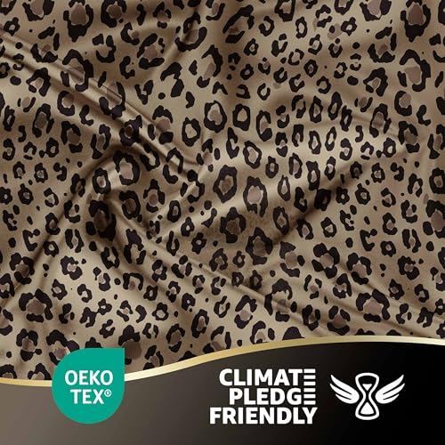 Martex Elegance 3-Piece Satin Sheets - Twin Size Luxury Hotel Quality Set - Leopard Print, Silky Soft & Smooth Martex