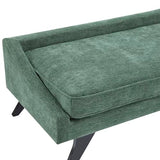 Christopher Knight Home Cagle Upholstered Loveseat Sofa with Splayed Legs, Birch Wood Frame Lounge Chair, Living Room Chaise Lounge Chair Indoor, Soft Lounge Sofa with Rolled Accent Pillow, Green Christopher Knight Home