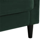 CosmoLiving by Cosmopolitan Strummer Modern Reversible Sectional Couch Upholstered in Green Velvet Fabric with Floating Ottoman CosmoLiving by Cosmopolitan