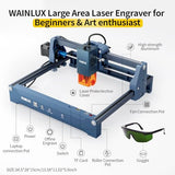 Laser Engraver,WAINLUX X2 3W Enclosure Pre-Assemble Laser Engraving Machine,High Precision,Engraving Area150*200mm,APP Control Laser Engraver for Wood,Leather|Acrylic|Glass|DIY Projects|Class1 Safe WAINLUXPRO