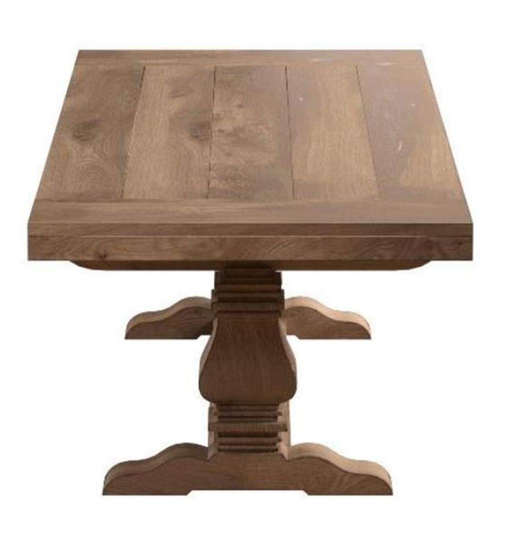 Donny Osmond Home Florence Rectangular Double Pedestal Dining Table, Rustic Smoke - WoodArtSupply