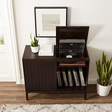 Crosley Furniture Asher Media Console and Record Player Stand with Storage for Vinyl Records, Dark Brown Crosley Furniture